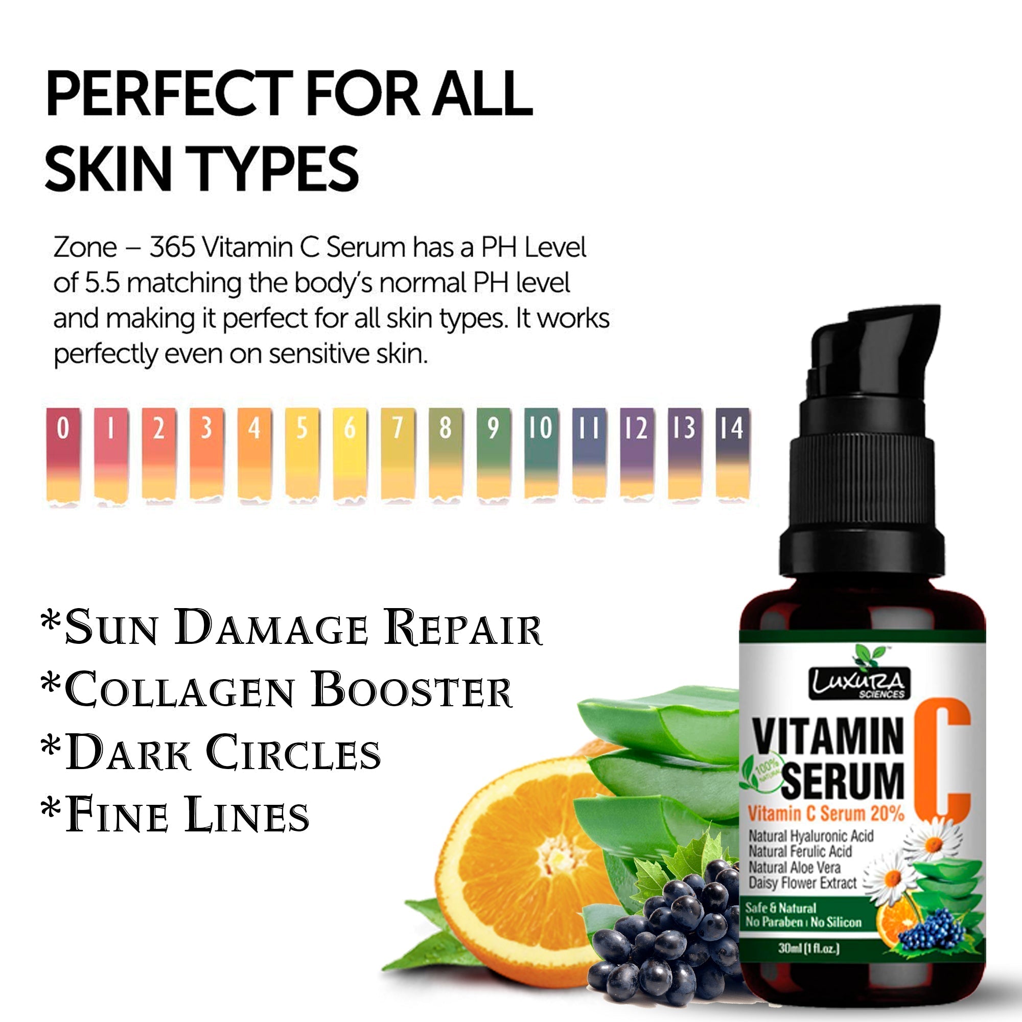 Luxura Sciences Vitamin C Serum for Skin Glow