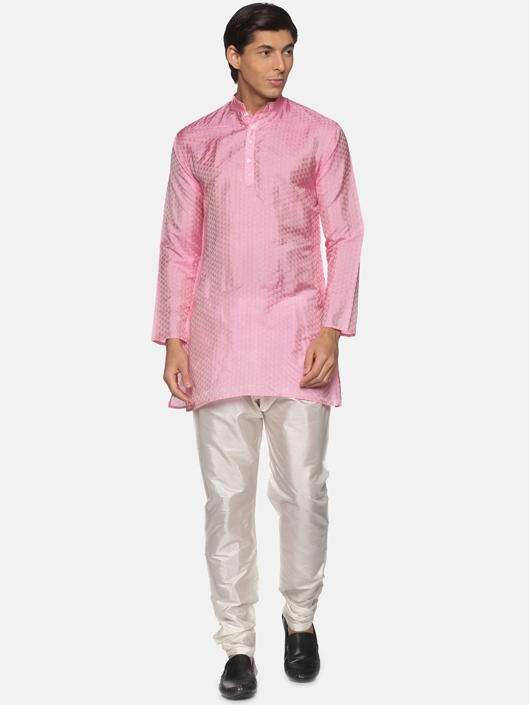 Sethukrishna Men Pink Kurta with Churidar