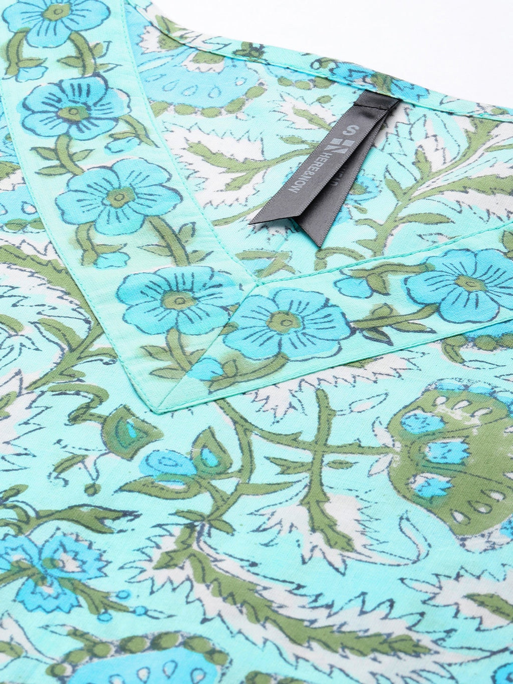 HERE&NOW Floral Printed Regular Pure Cotton Kurta with Trousers & With Dupatta