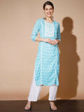 Myshka Women Blue Printed Kurtas
