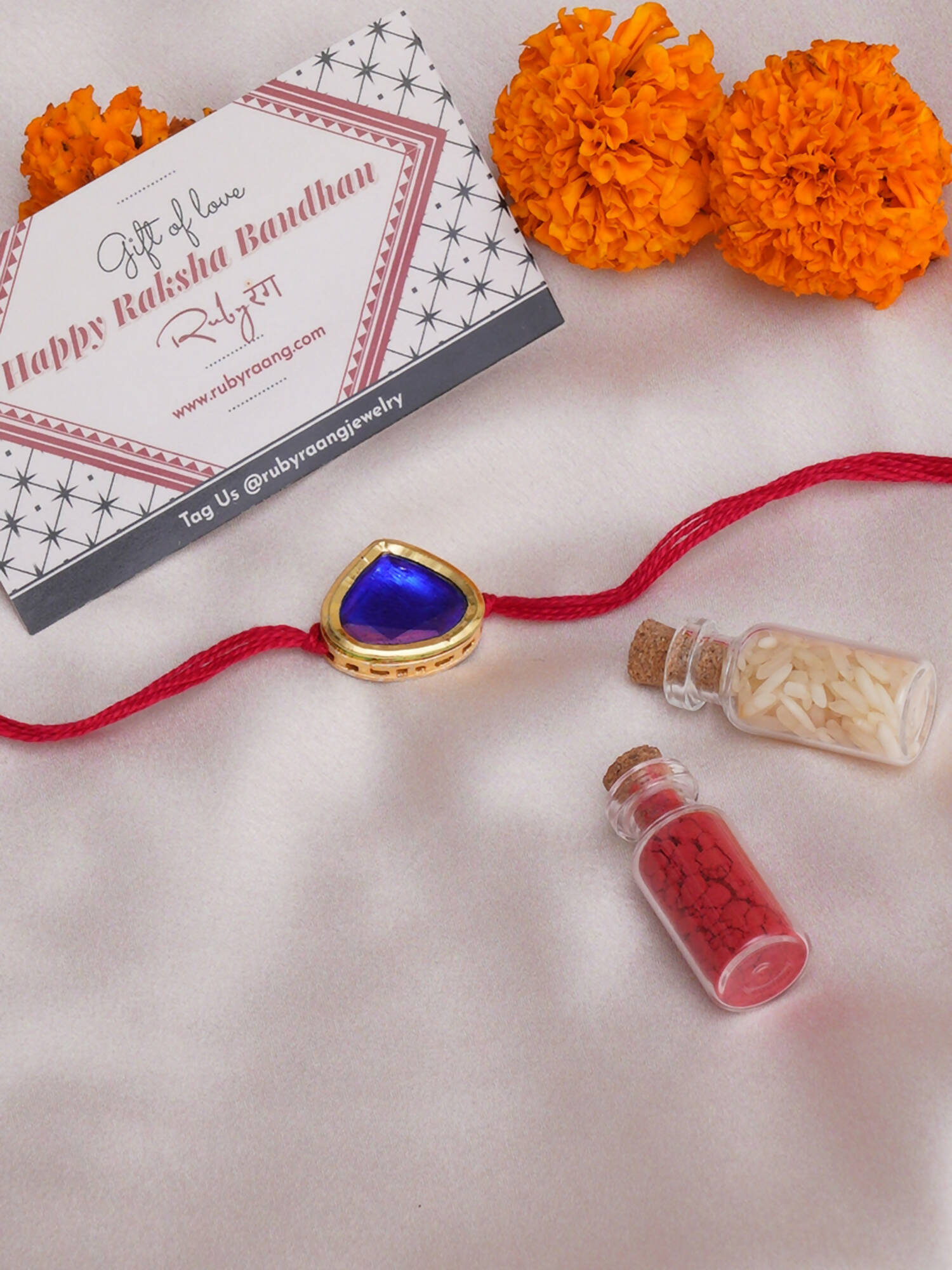 Designer kundan Rakhi - Ruby Raang