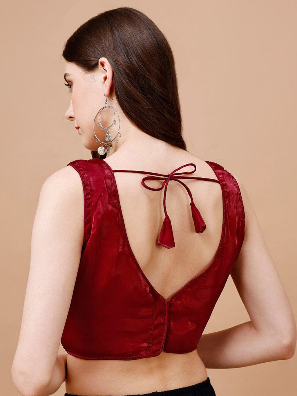 Tikhi Imli V-Neck Organza Saree Blouse