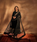Yash Enterprise Black Rayon Cotton Embroidery Zari Sequins-Work Suit Set