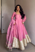 Yash Enterprise Pink Vichitra Silk Embroidery Suit Set