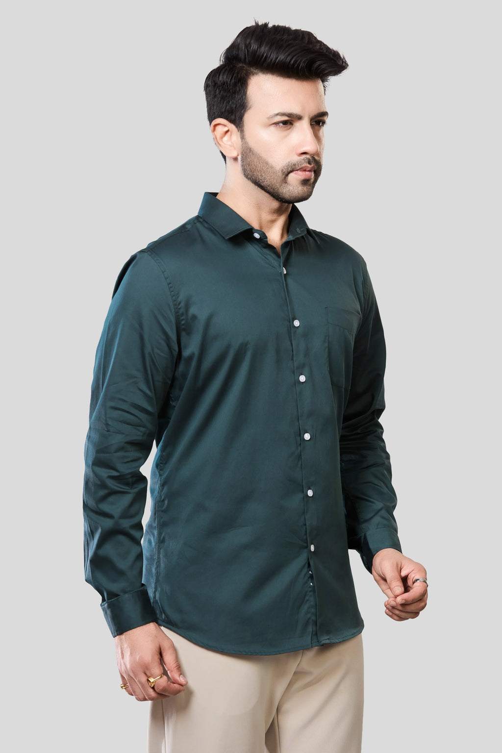 Jonesburg Men's Solid Slim Fit Formal Shirt
