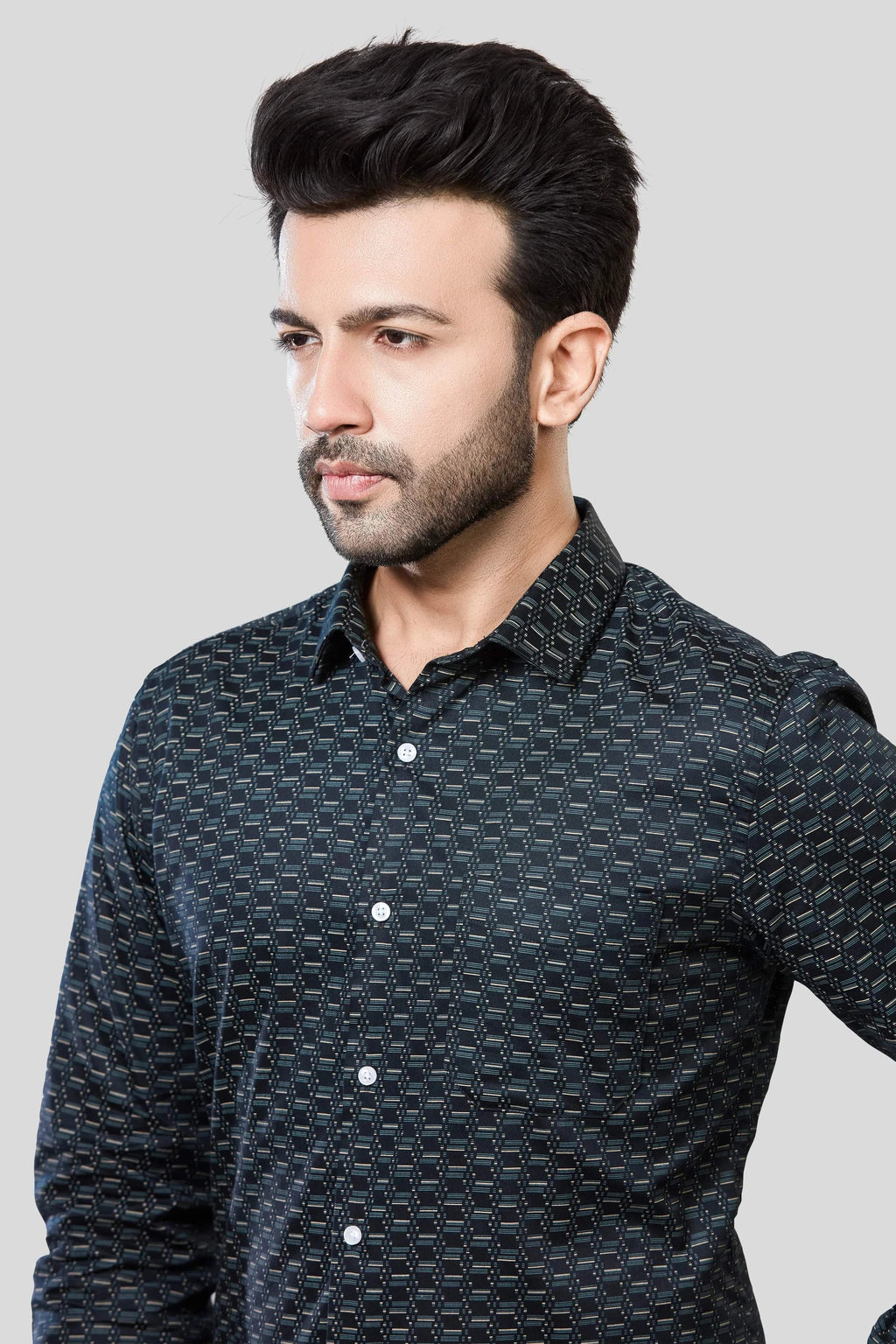 Jonesburg Men's Printed Slim Fit Formal Shirt