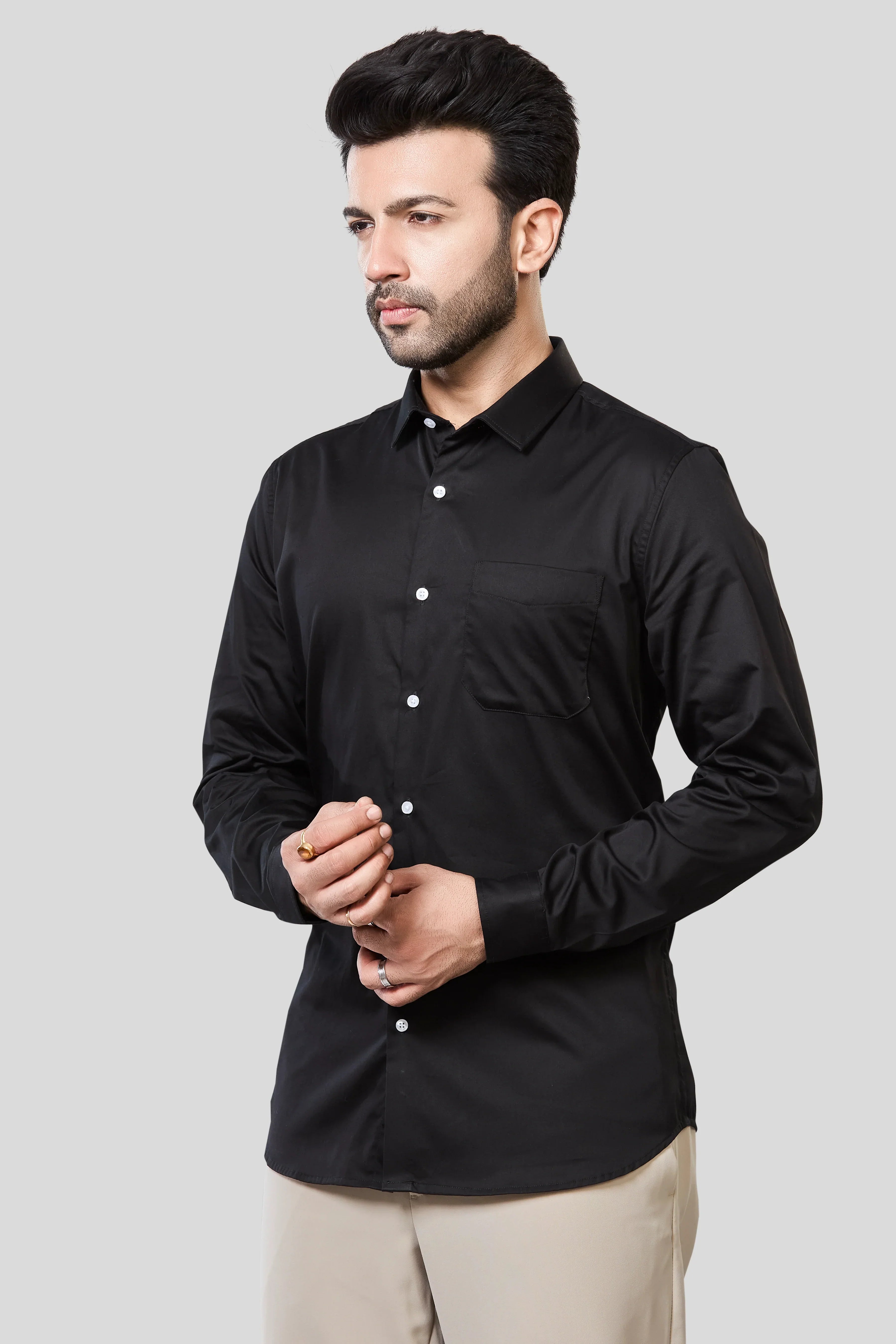 Jonesburg Men's Solid Slim Fit Formal Shirt