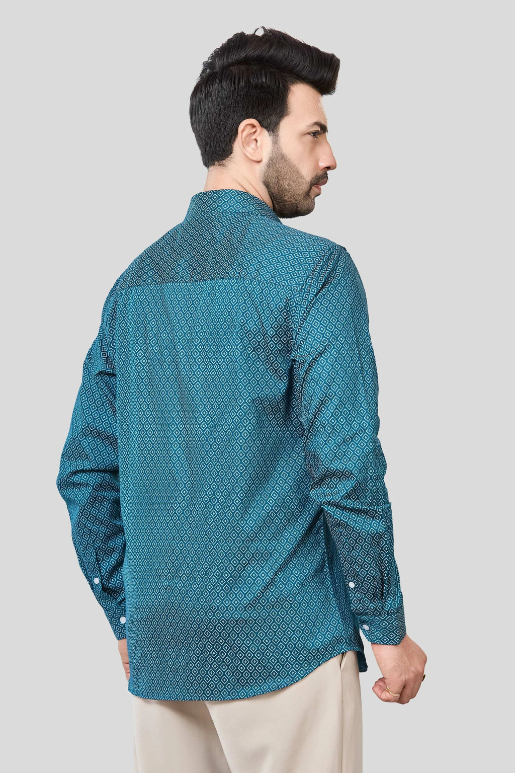 Jonesburg Men's Printed Slim Fit Formal Shirt