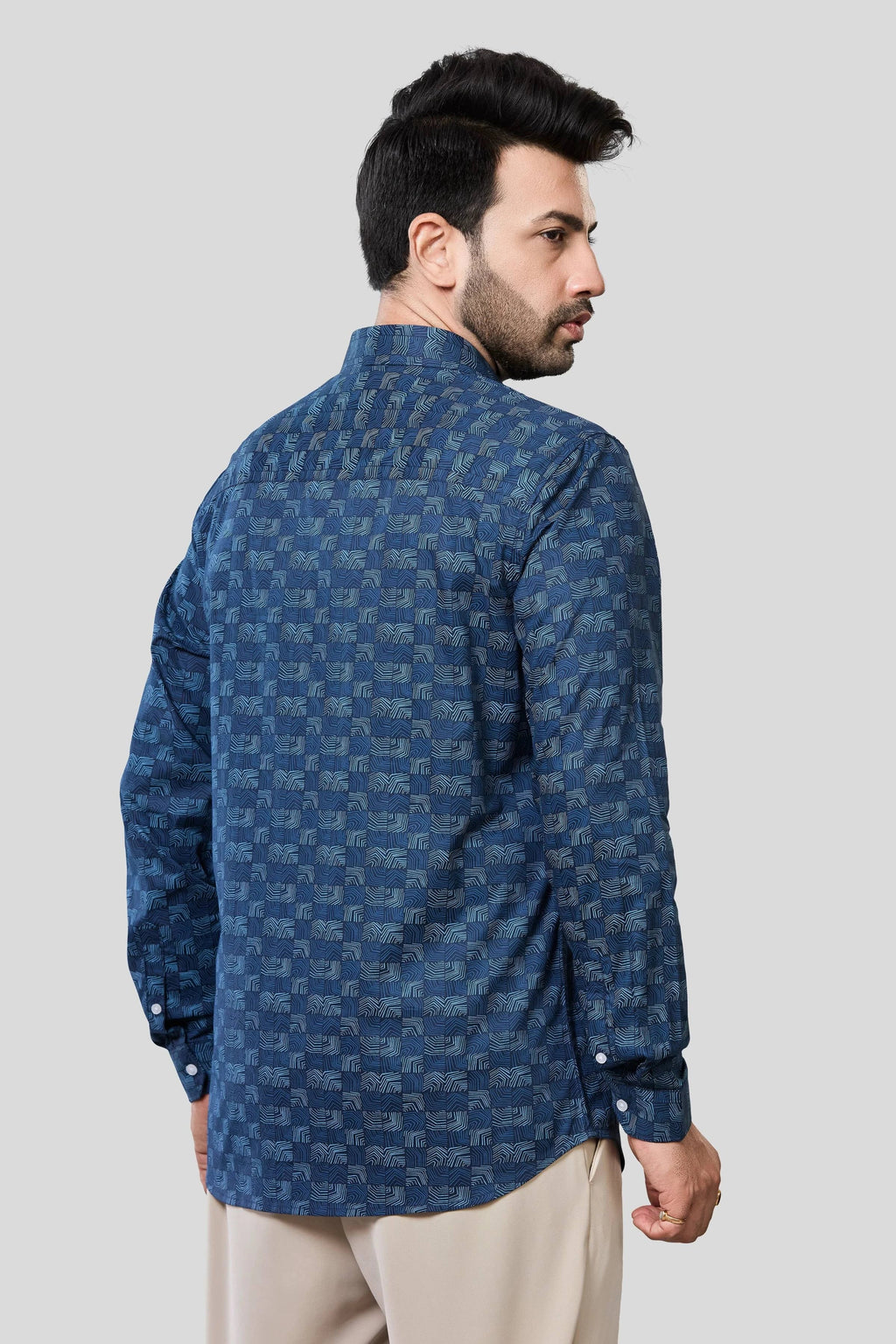 Jonesburg Men's Printed Slim Fit Formal Shirt