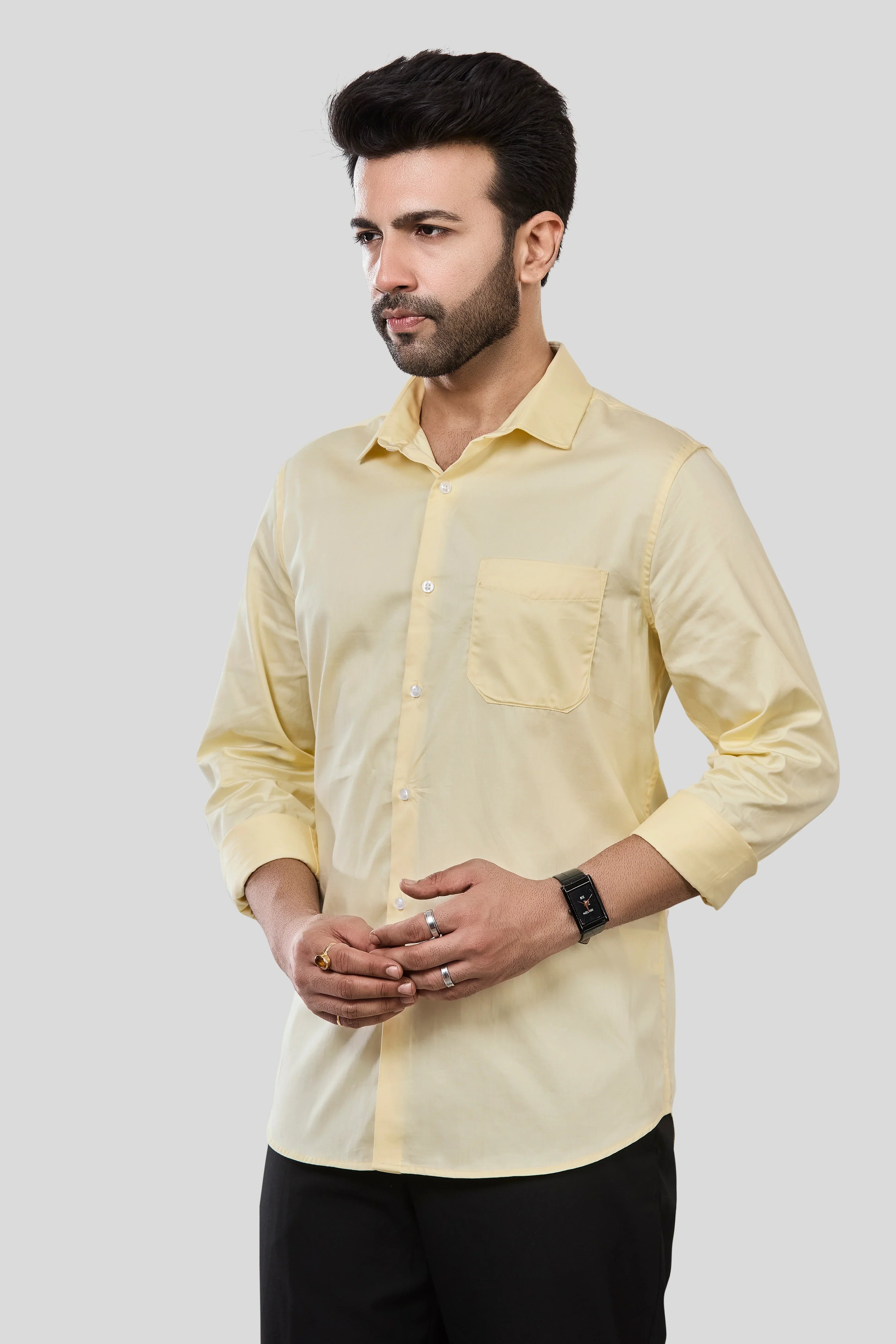 Jonesburg Men's Solid Slim Fit Formal Shirt