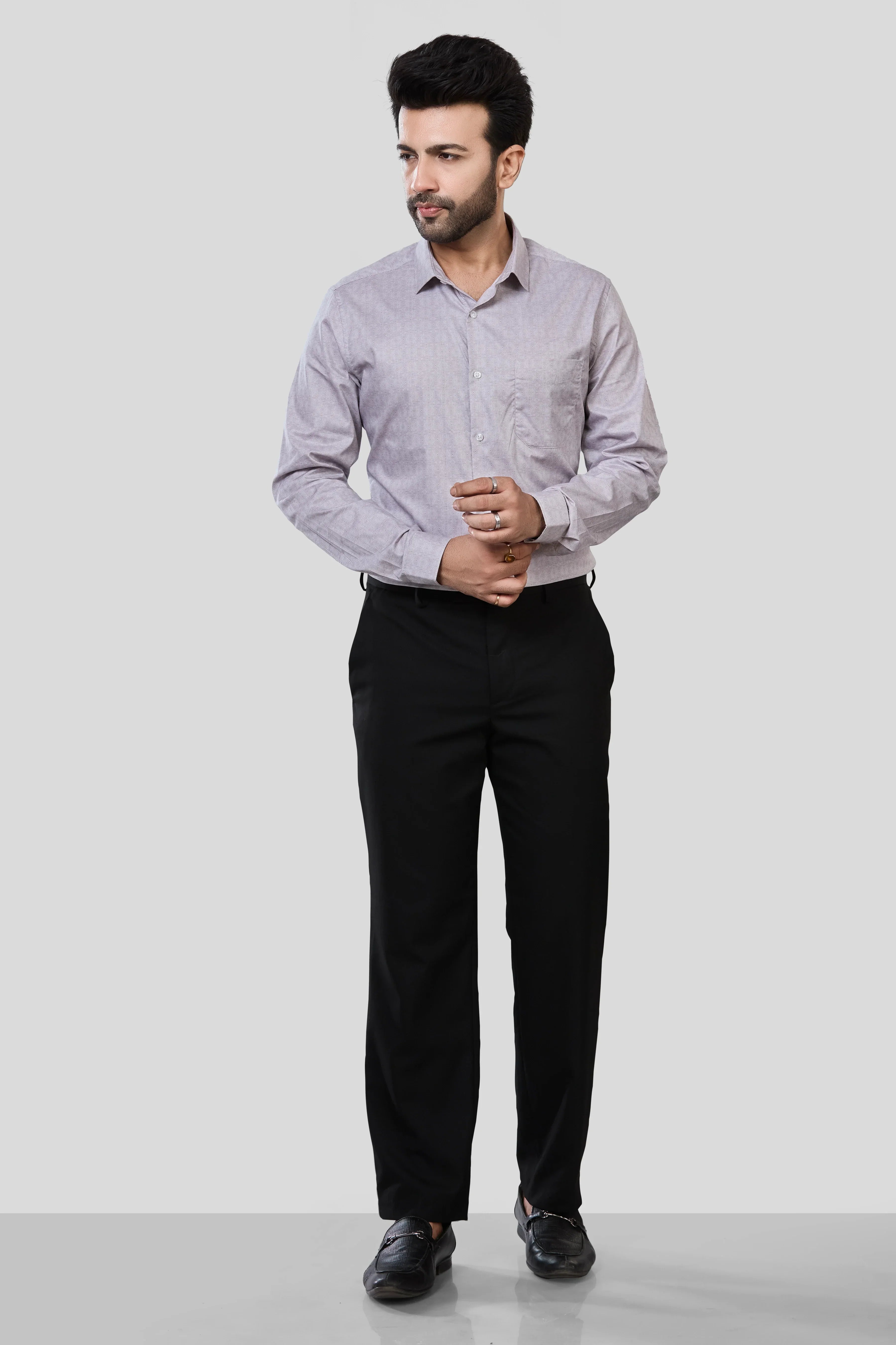 Jonesburg Men's Printed Slim Fit Formal Shirt