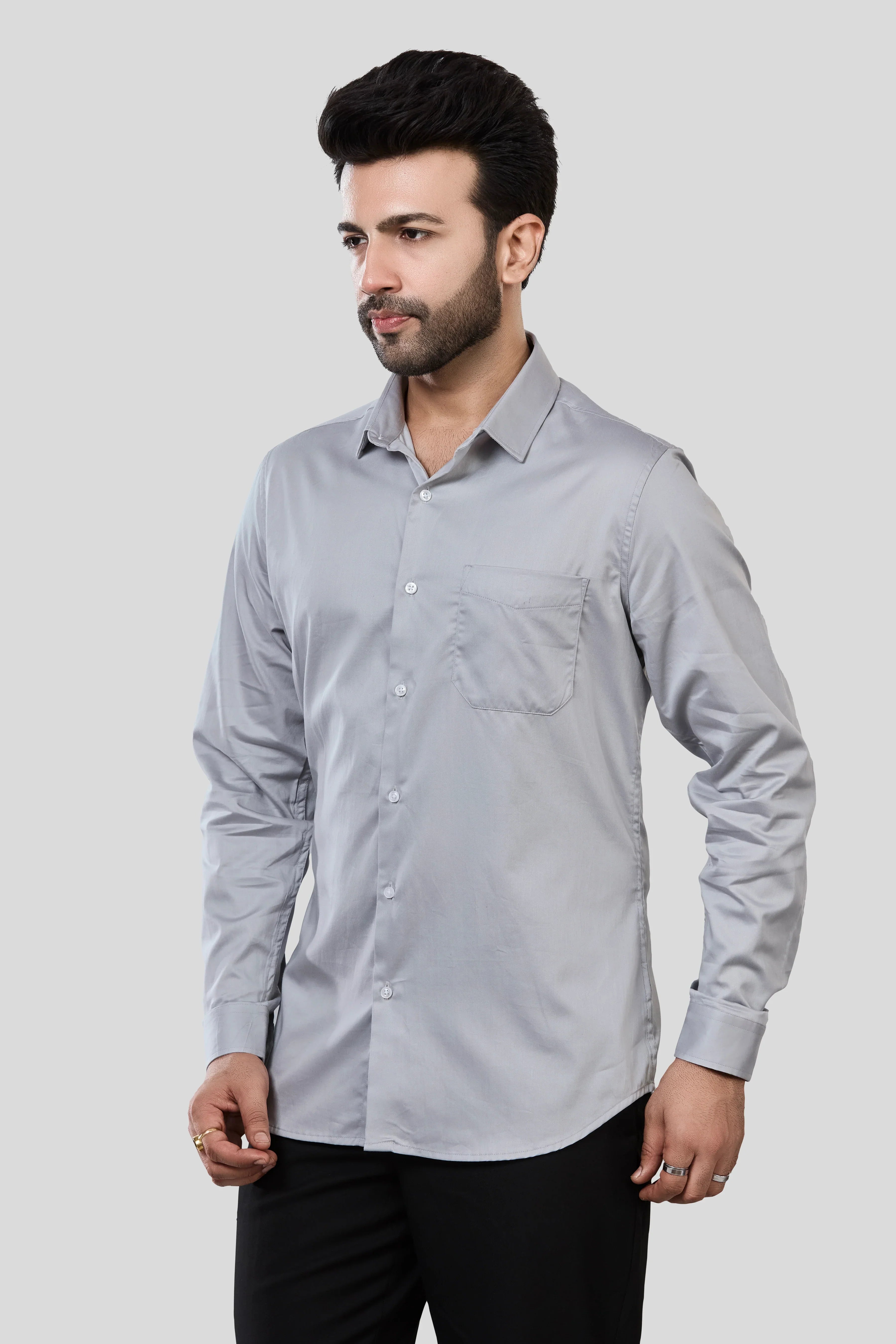 Jonesburg Men's Solid Slim Fit Formal Shirt
