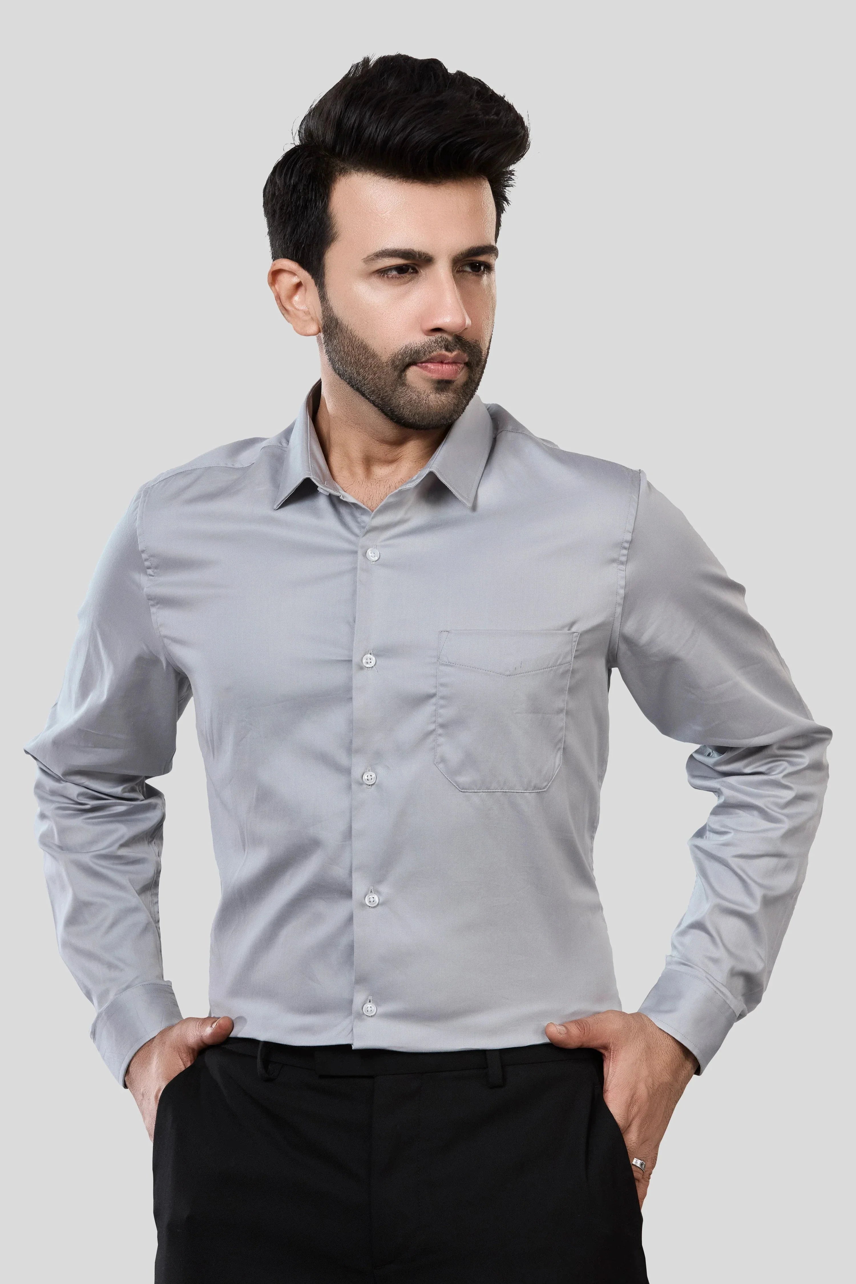 Jonesburg Men's Solid Slim Fit Formal Shirt