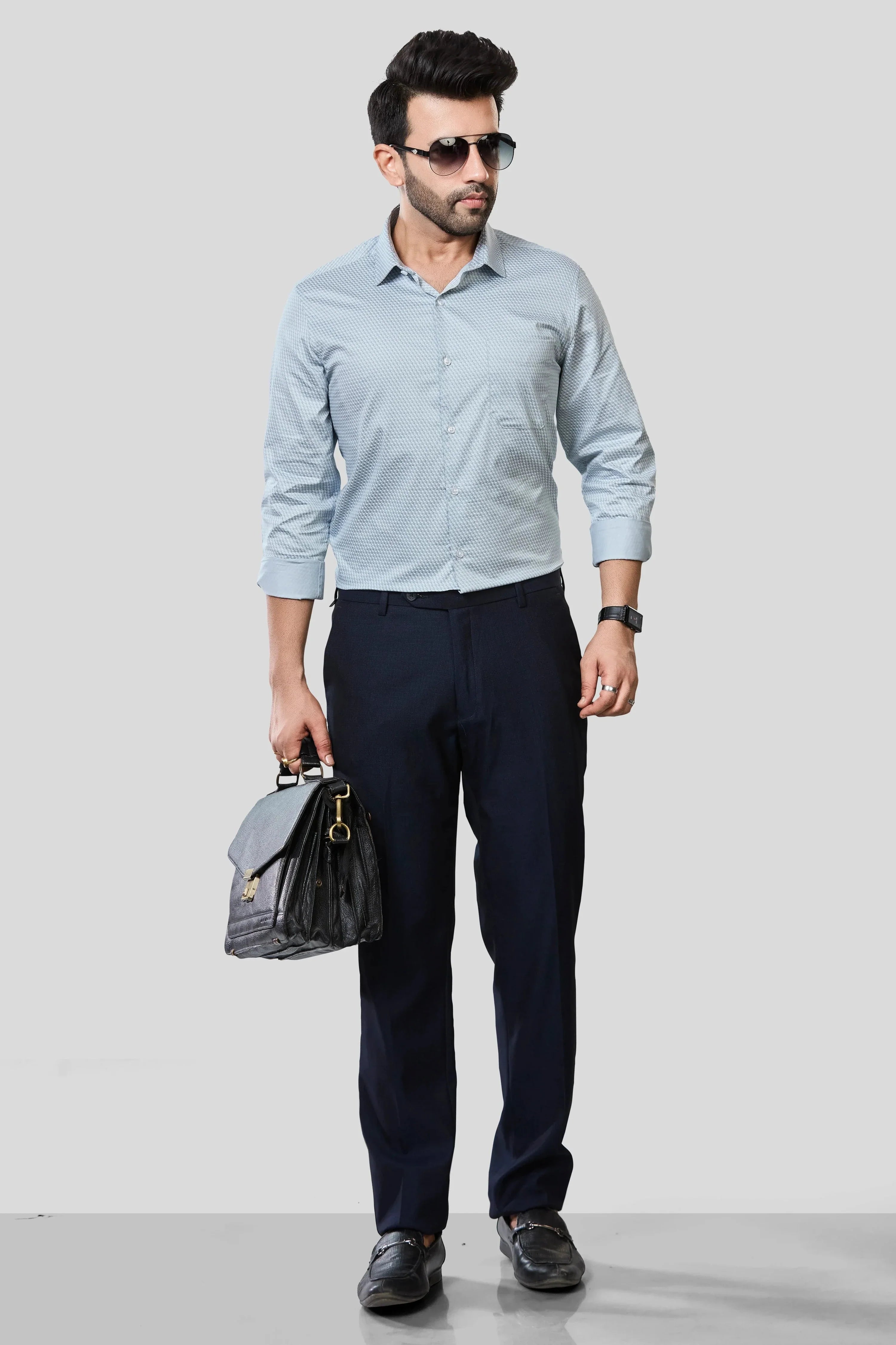 Jonesburg Men's Printed Slim Fit Formal Shirt