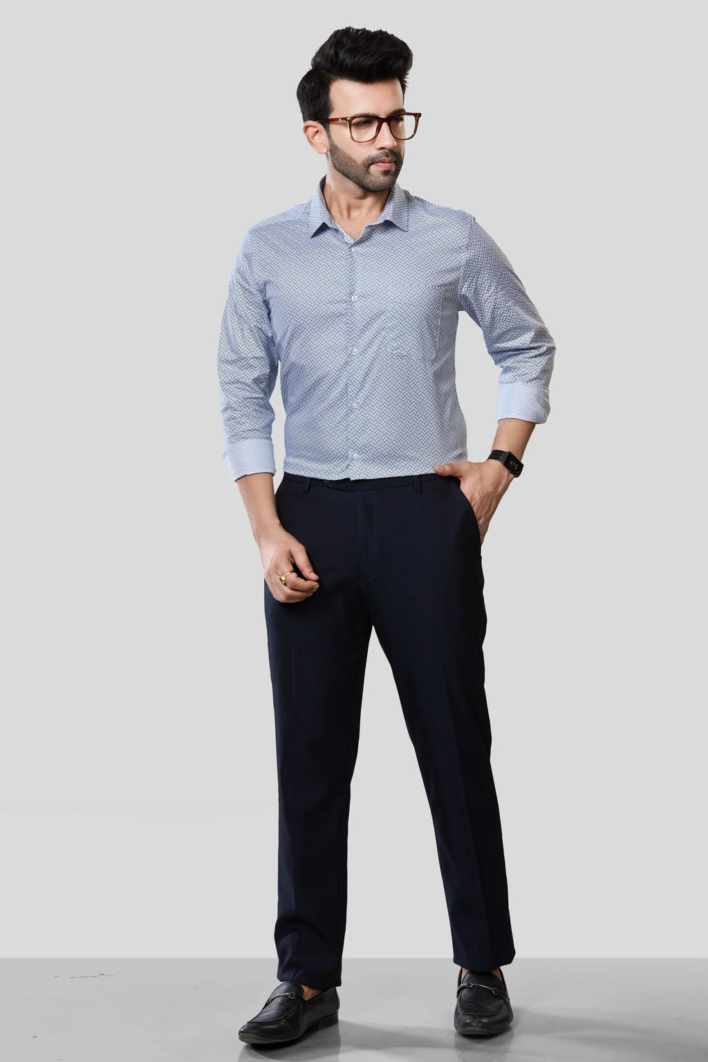 Jonesburg Men's Printed Slim Fit Formal Shirt