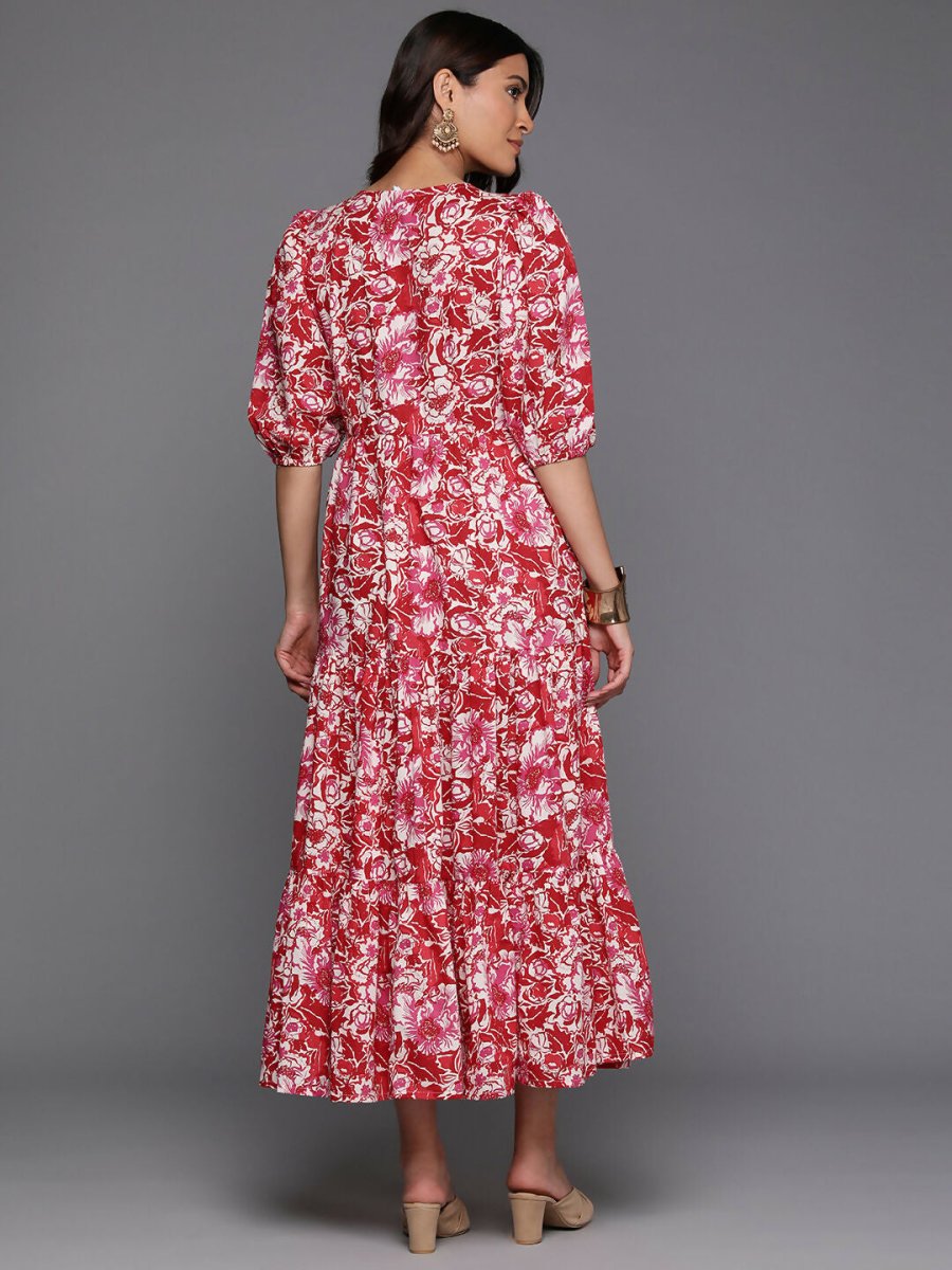 Ahalyaa Women's Traditional wear Ethnic Dress - Red