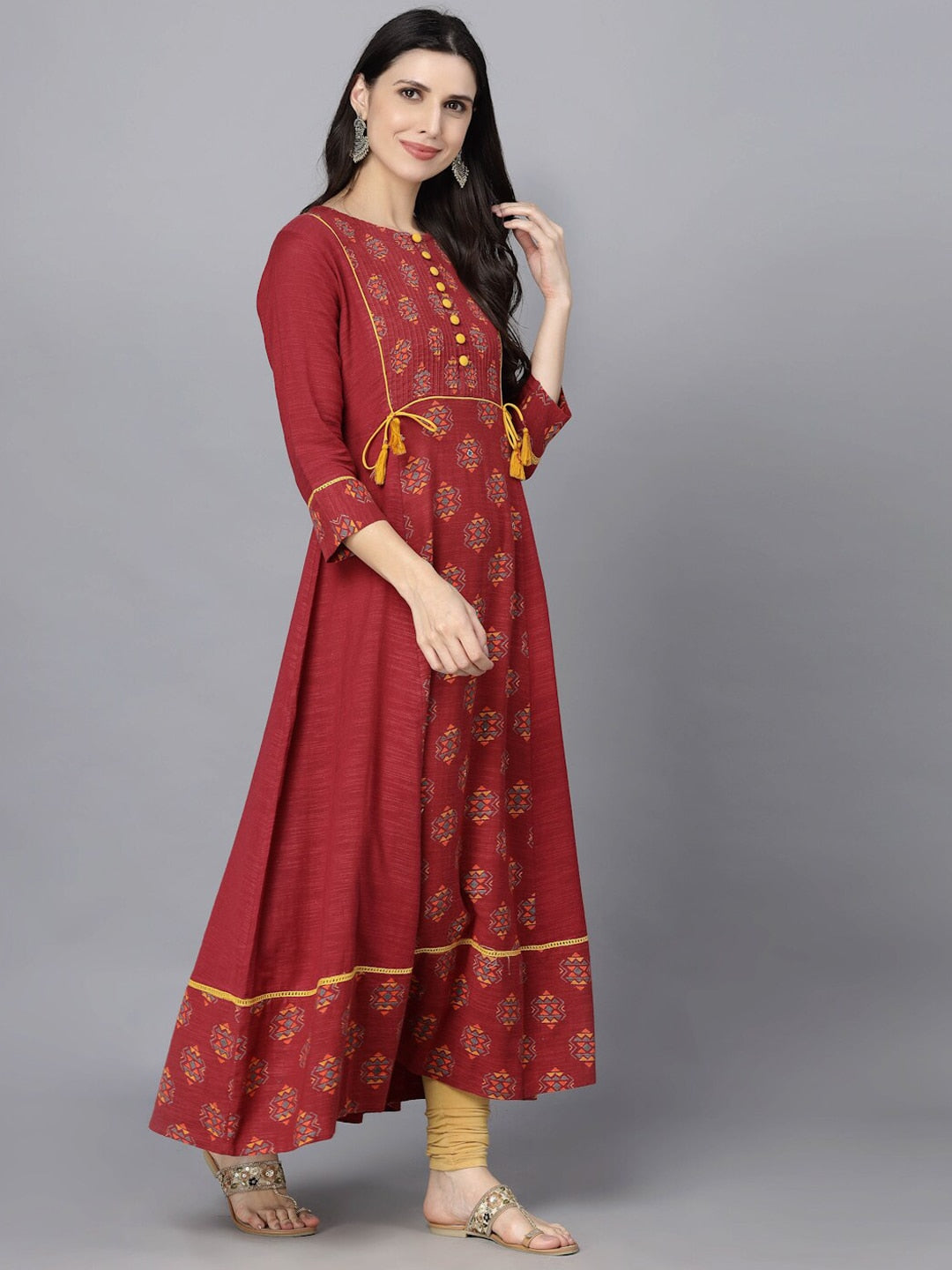 HERE&NOW Women Ethnic Motifs Printed Anarkali Kurta
