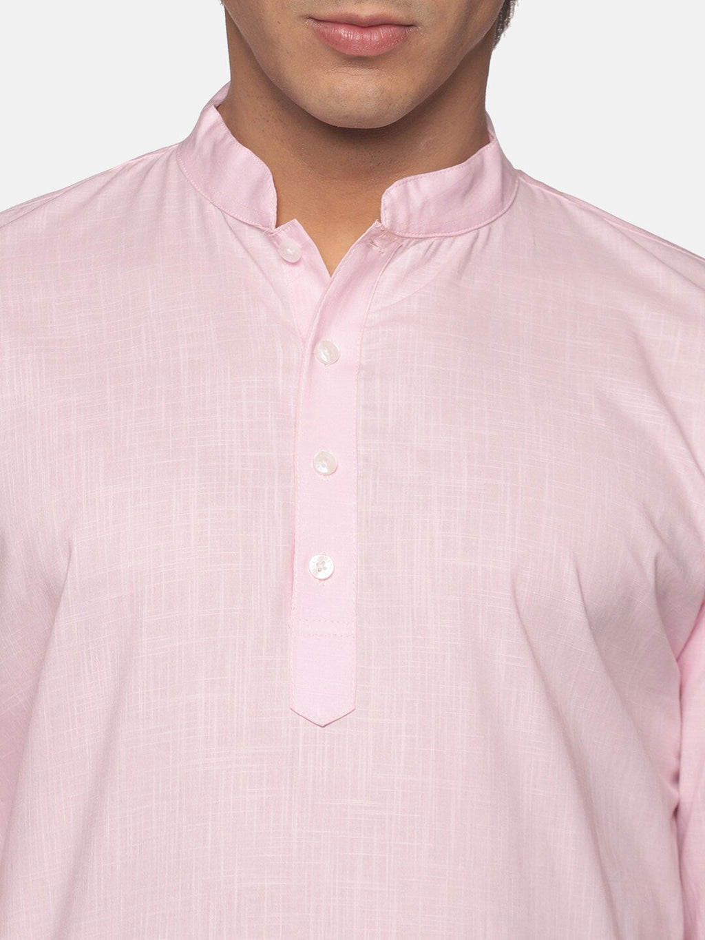 Sethukrishna Men Pink Pure Cotton Kurta with Pyjamas