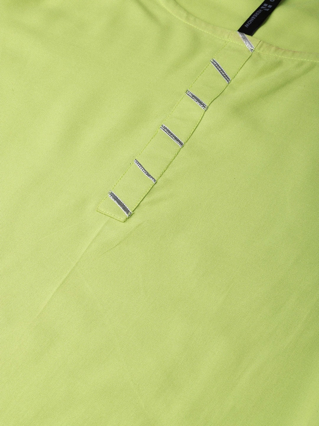 HERE&NOW Zesty Lime Green Gota Patti Kurta Set