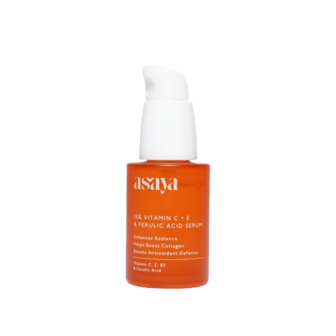 Asaya 15% Vitamin C + E Serum For Face With Ferulic Acid Brightening Serum & Skin Collagen Booster