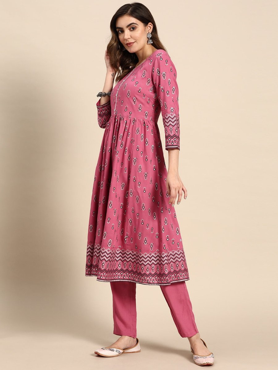 All About You Women Floral Printed Regular Kurta with Trouser