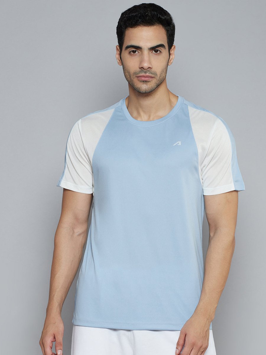 Alcis Men Blue Solid Slim Fit T-shirt