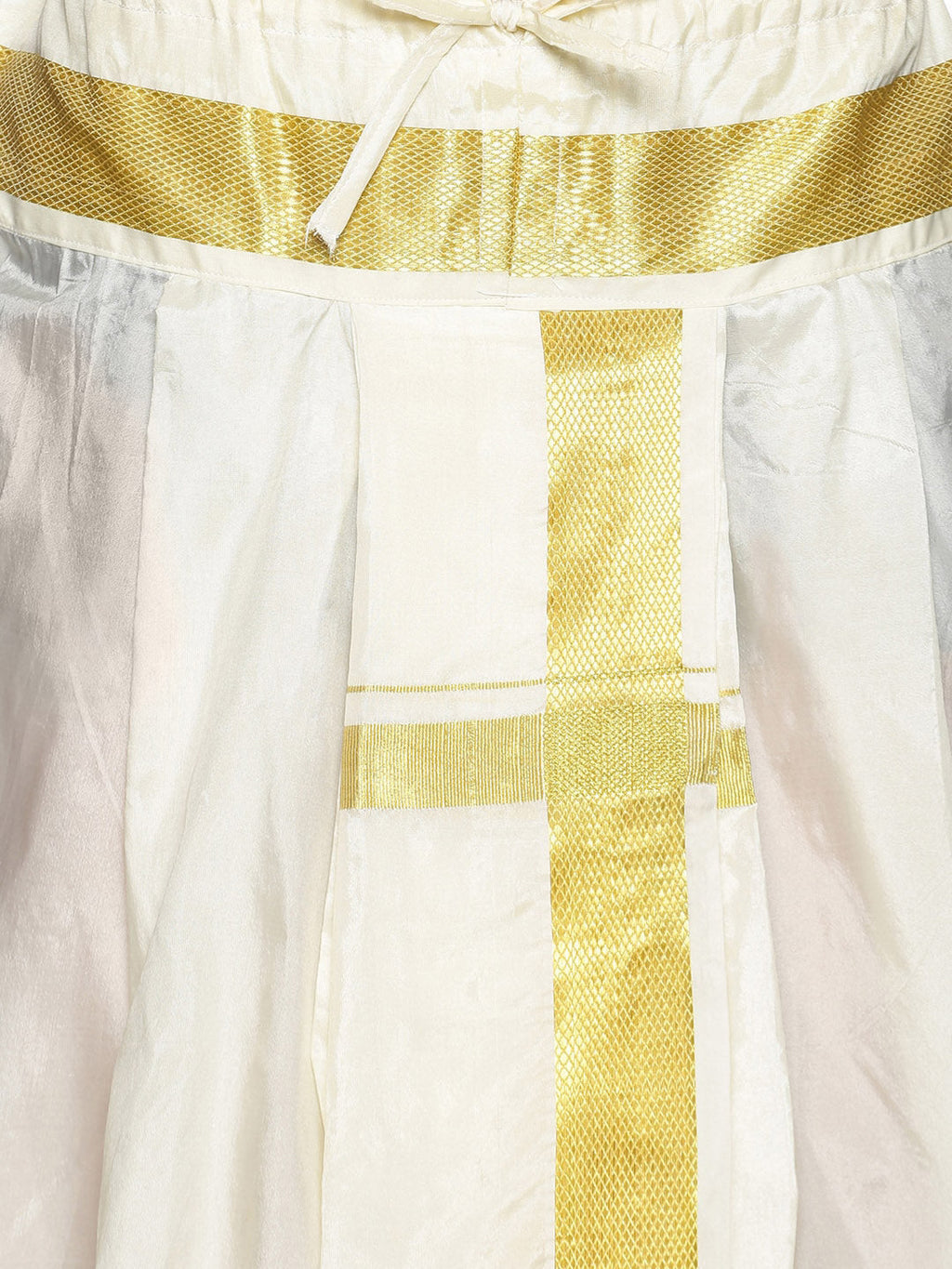 Sethukrishna Men Cream-Coloured Solid Readymade Dhoti Pants