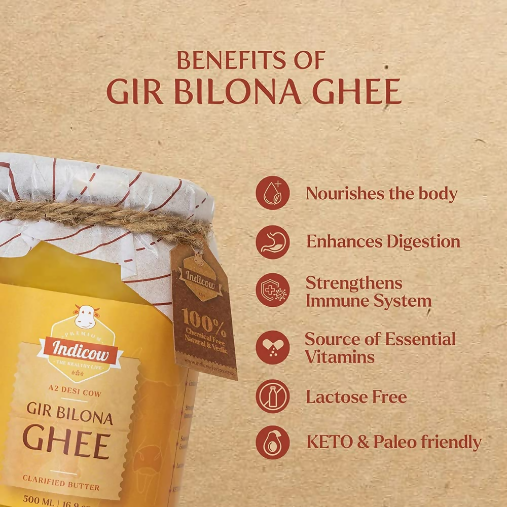 Indicow Foods Pure Authentic A2 Gir Cow Ghee