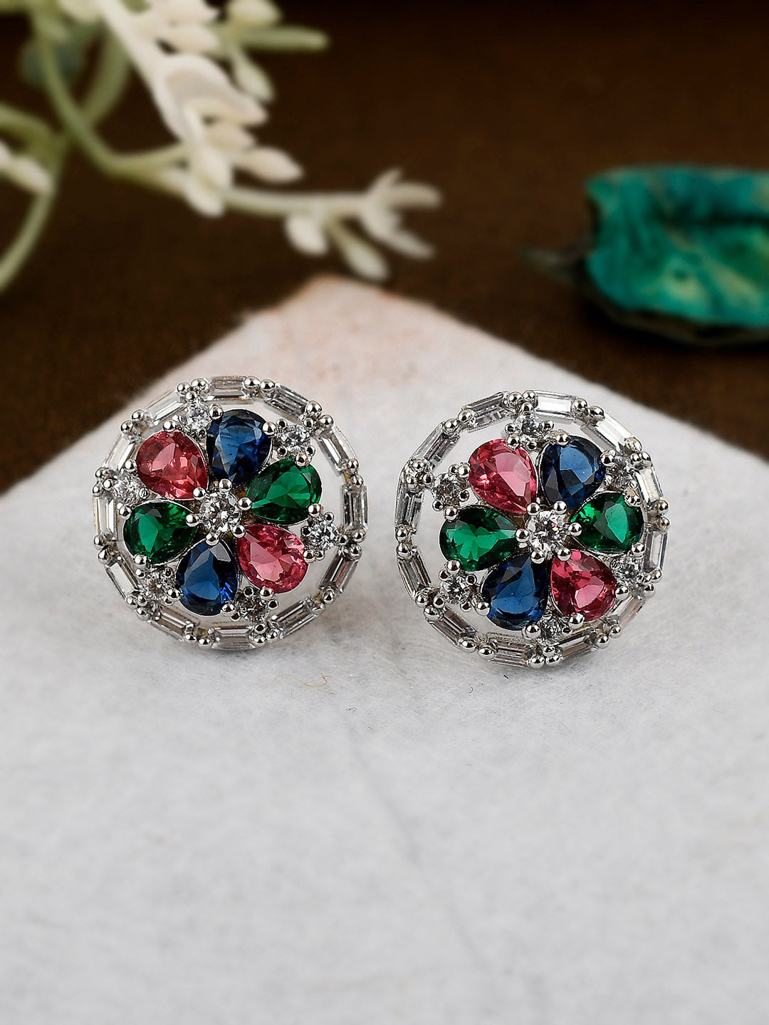 Shoshaa Multicoloured Contemporary Studs Earrings