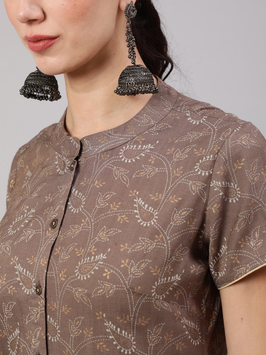 Aks Floral Printed Kurta With Trousers