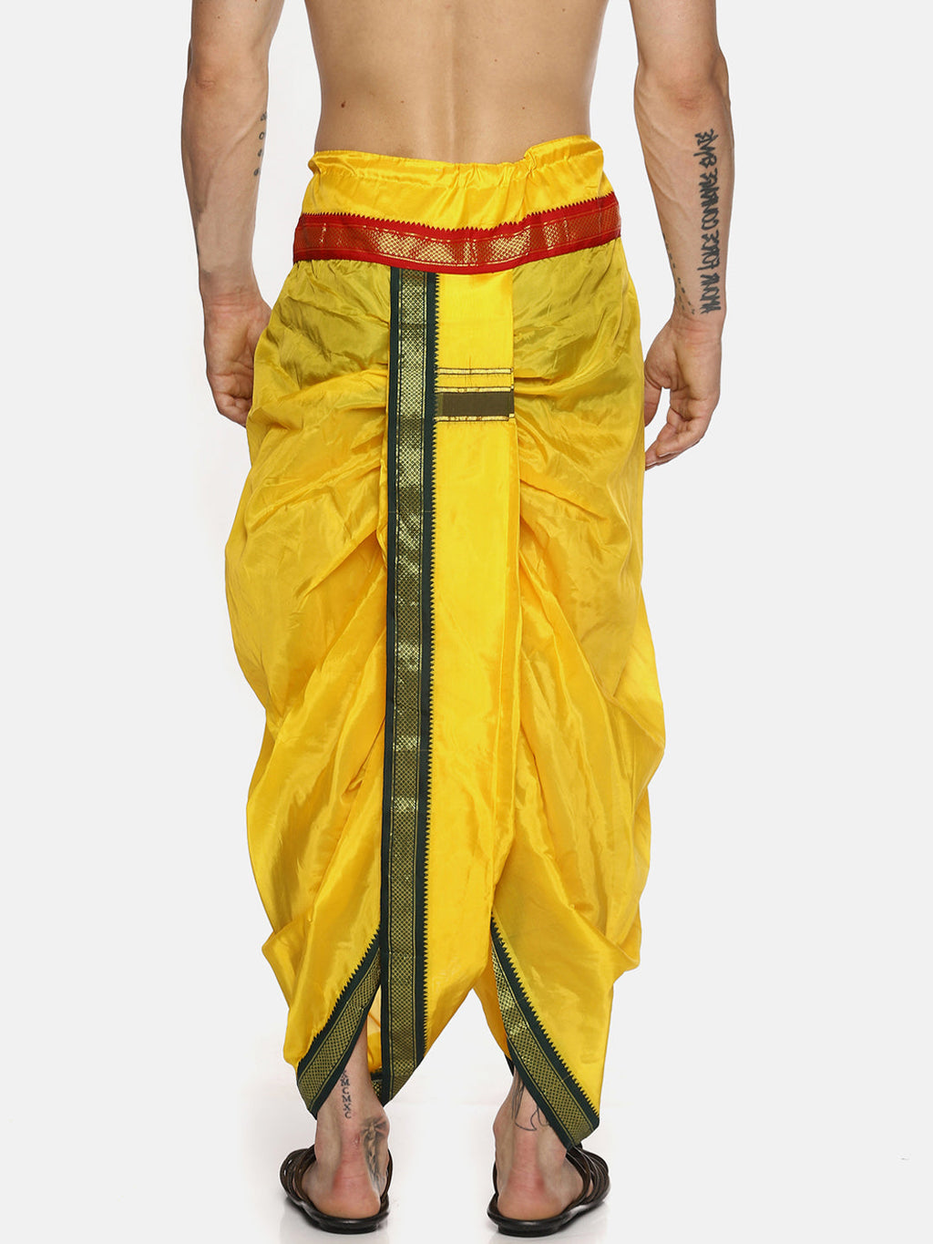 Sethukrishna Men Yellow Solid Readymade Dhoti Pants