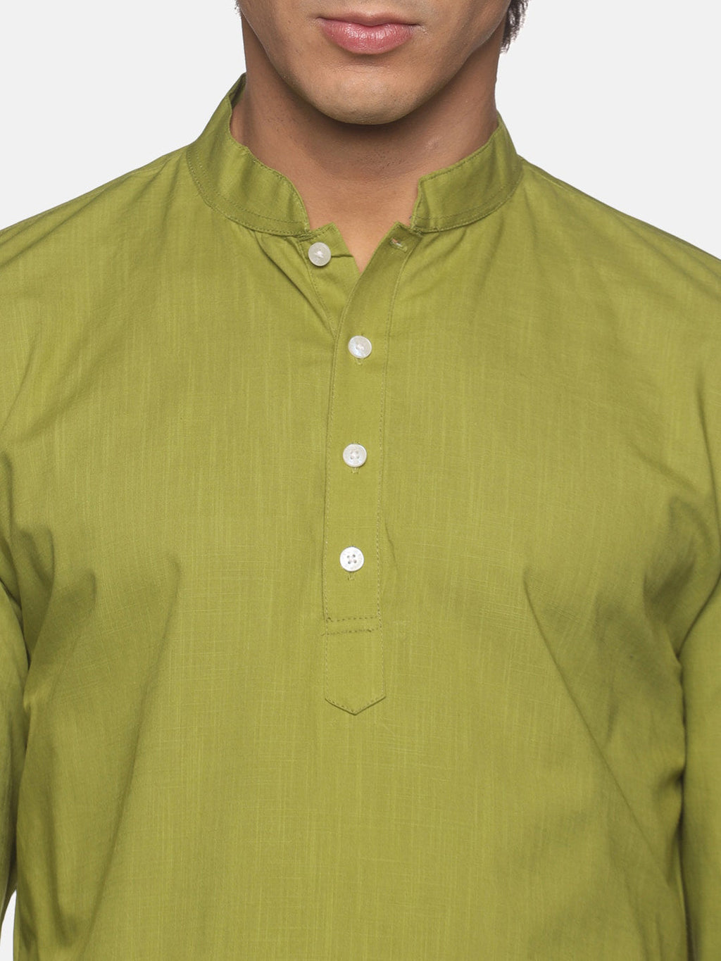 Sethukrishna Men Green Pure Cotton Kurta with Dhoti Pants