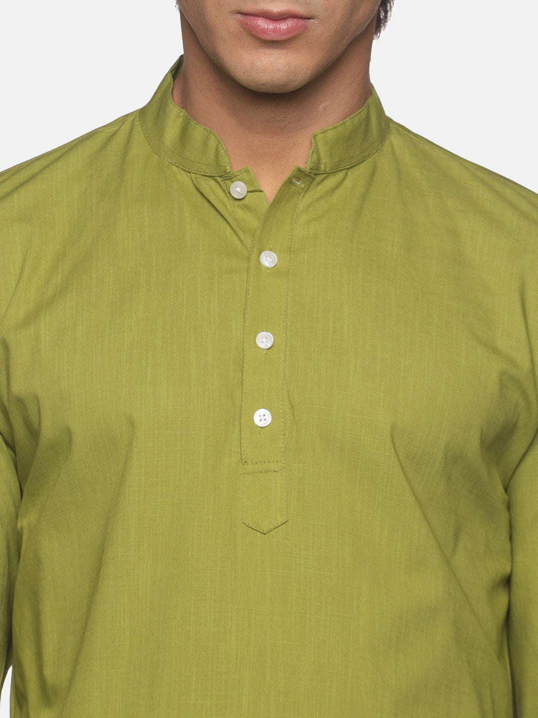 Sethukrishna Men Green Pure Cotton Kurta with Dhoti Pants