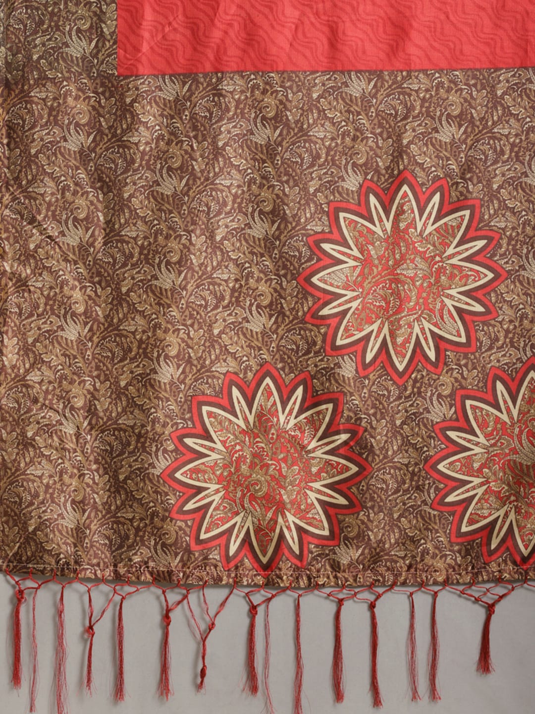 Saree Mall Maroon Printed Saree