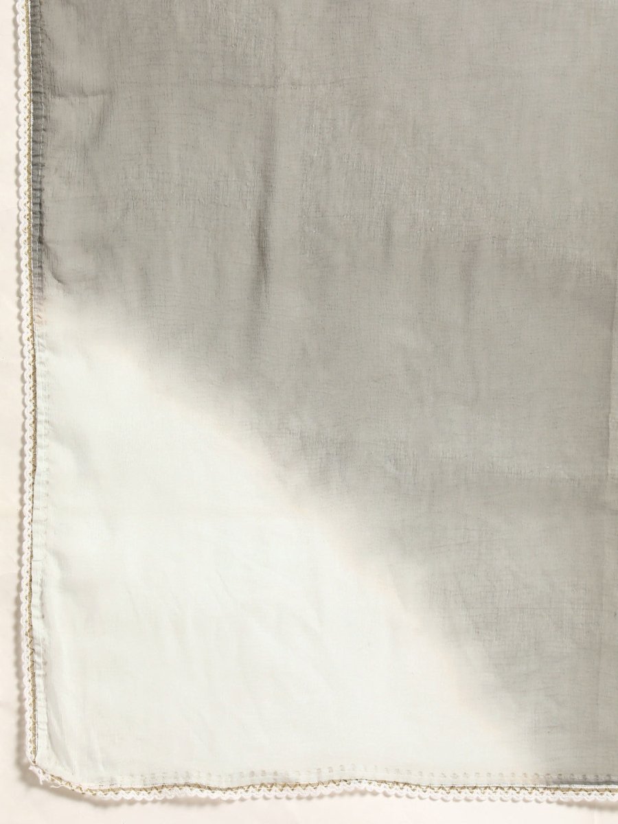 All About You Women Embroidered Chikankari Kurta With Trousers & With Dupatta