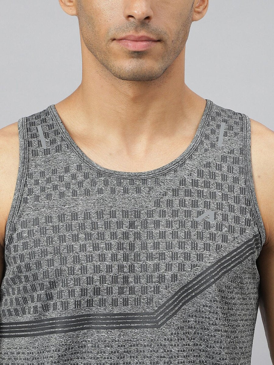 Alcis Men Heather Anti-Static Slim-Fit Distance Running Singlet