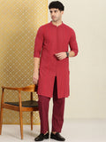 House of Pataudi Men Chikankari Embroidered Pure cotton Jashn Kurta with Pyjama