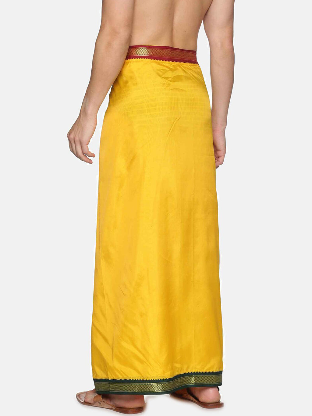 Sethukrishna Men Yellow Solid Readymade Dhoti