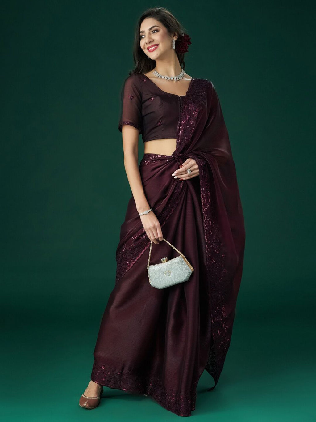 kasee Floral Embroidered Saree