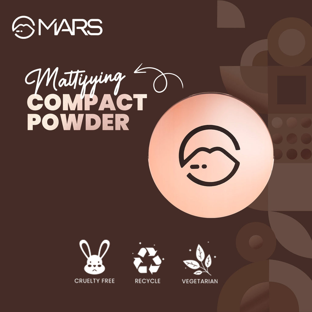MARS Cosmetics Matte On Compact Powder with Applicator Puff - 05 Honey