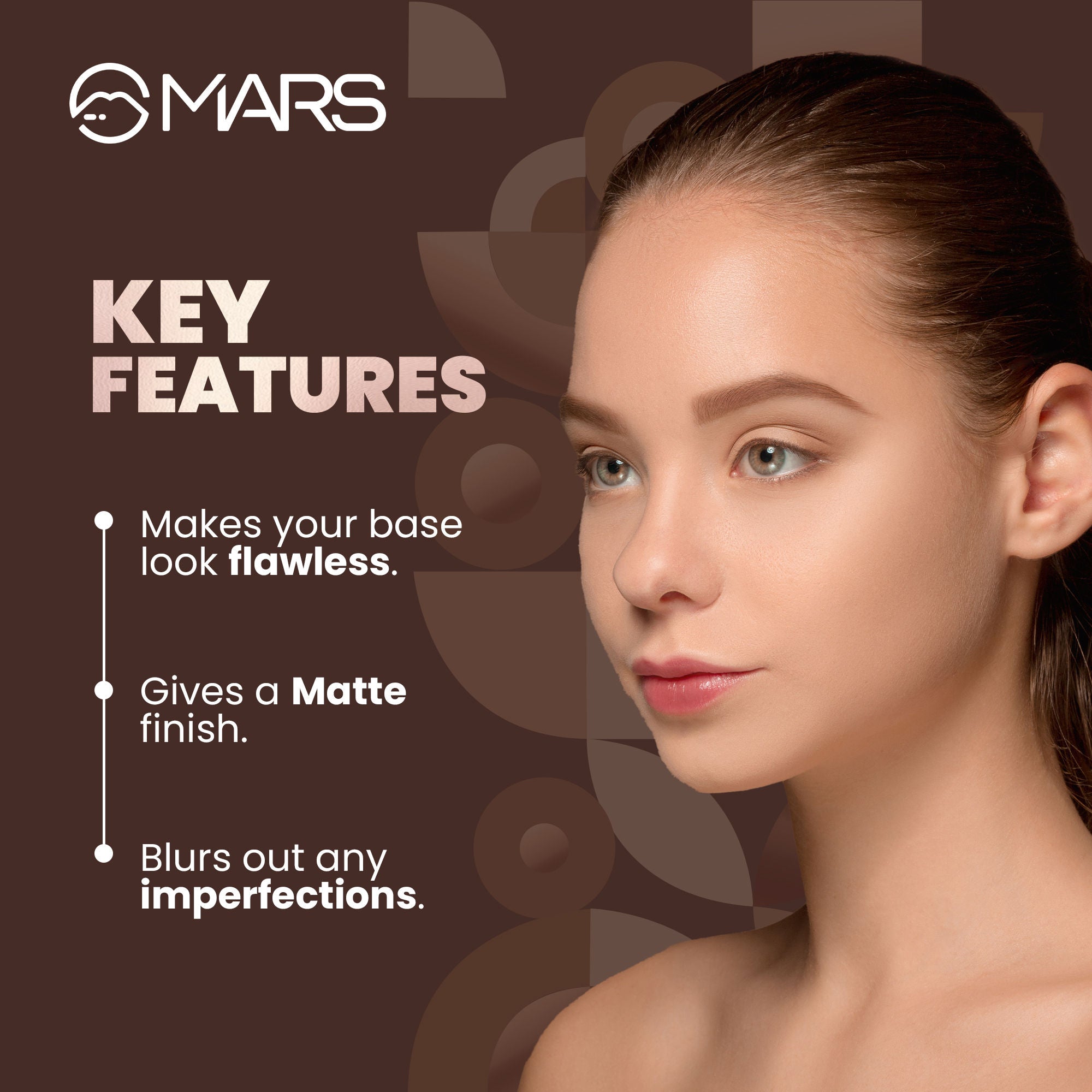 MARS Cosmetics Matte On Compact Powder with Applicator Puff - 06 Tan