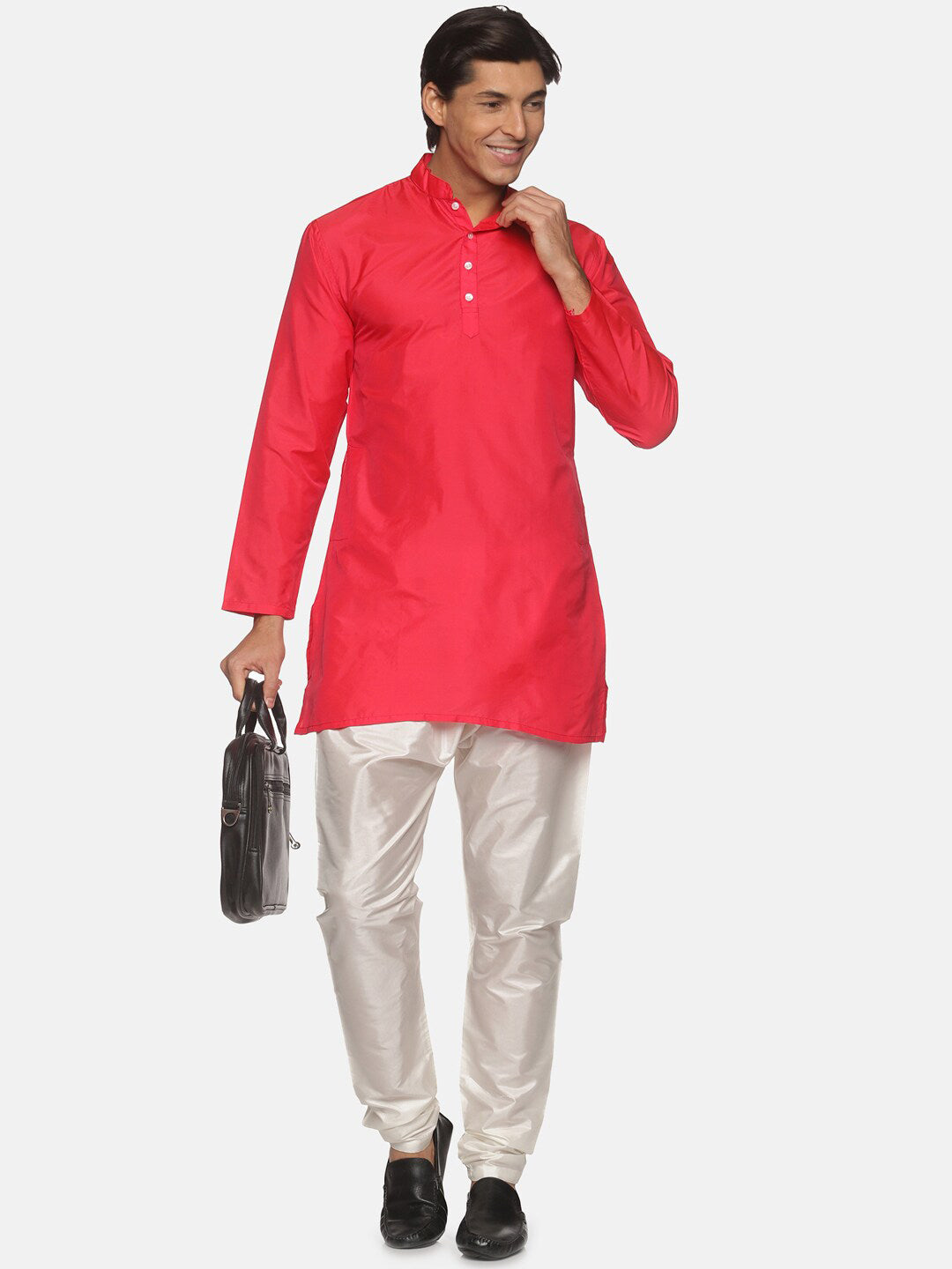 Sethukrishna Men Fuchsia Kurta with Pyjamas