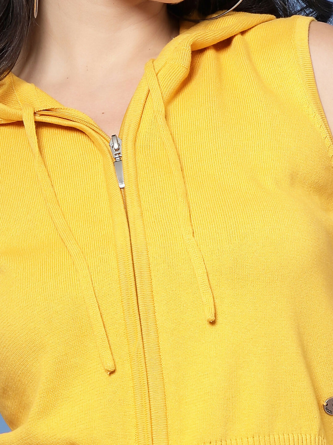 Women Winter Mustard Cotton Cardigan - Wool Trees