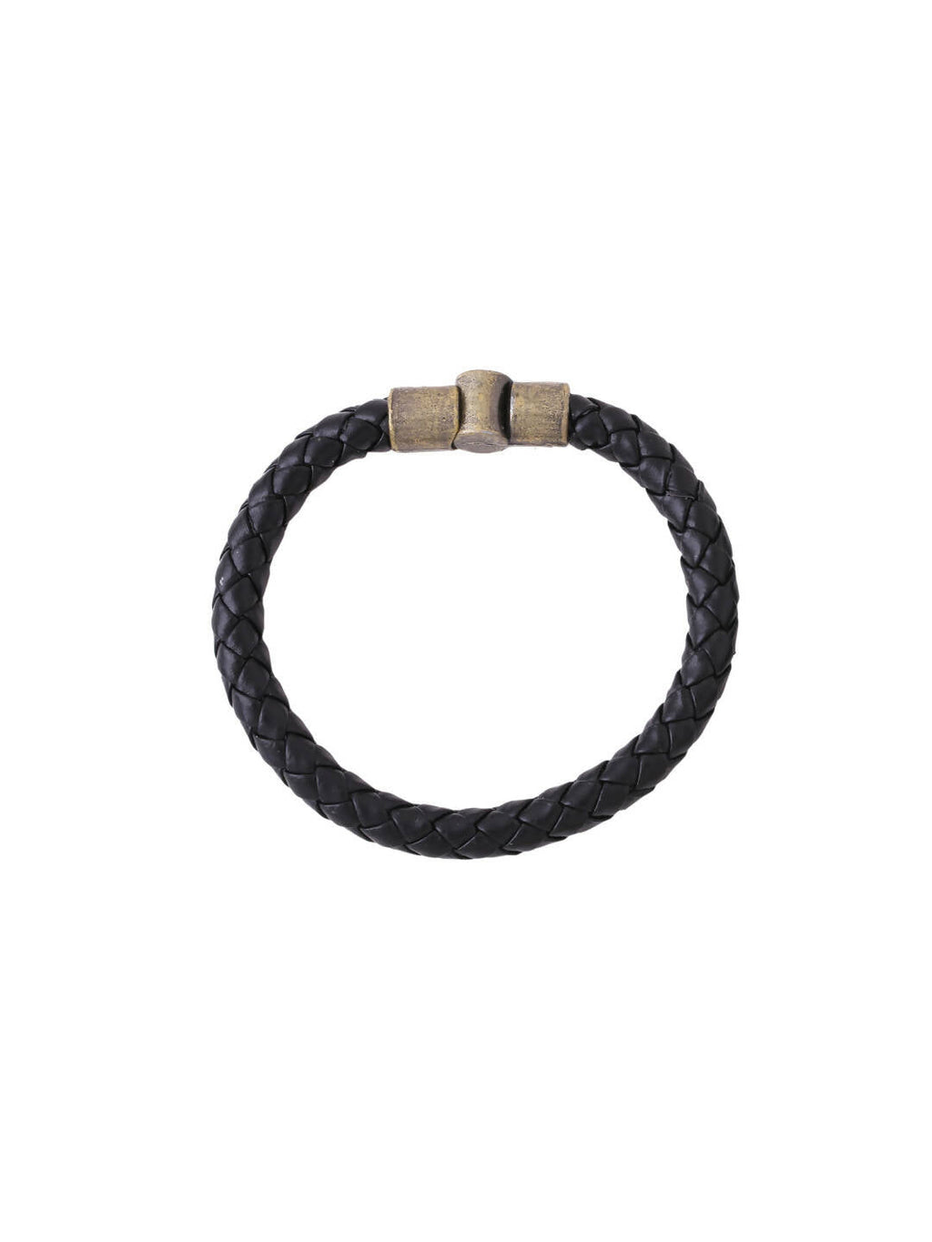 NVR Men's Black Leather Bracelet