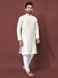 Off-white Traditional Mens Kurta Ethnic Wear for Wedding by Infinity Export