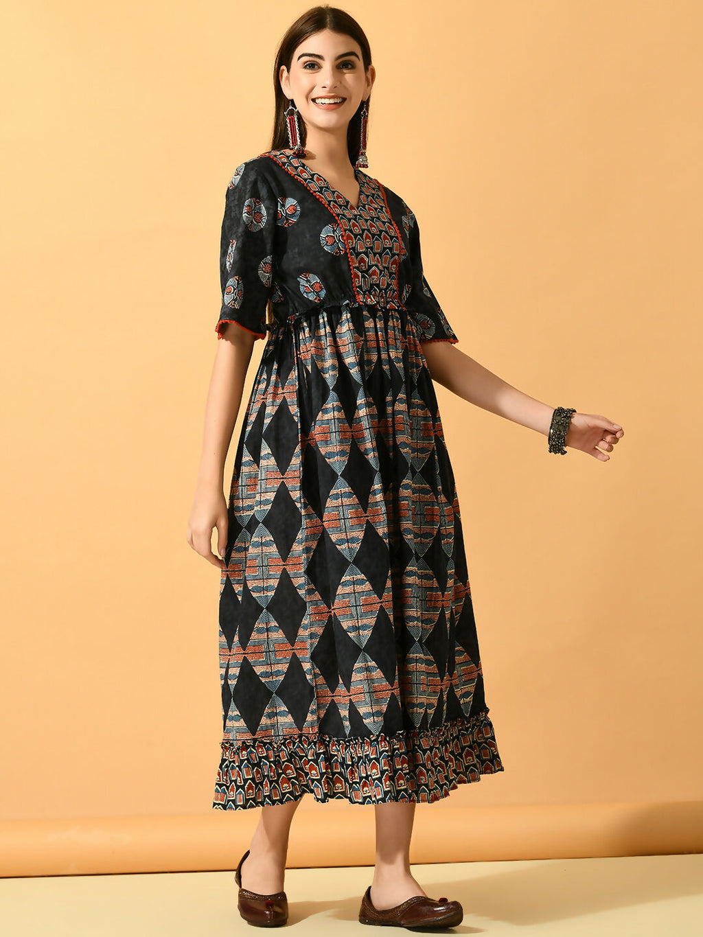Myshka Women's Multi Fit and Flare Party Dress