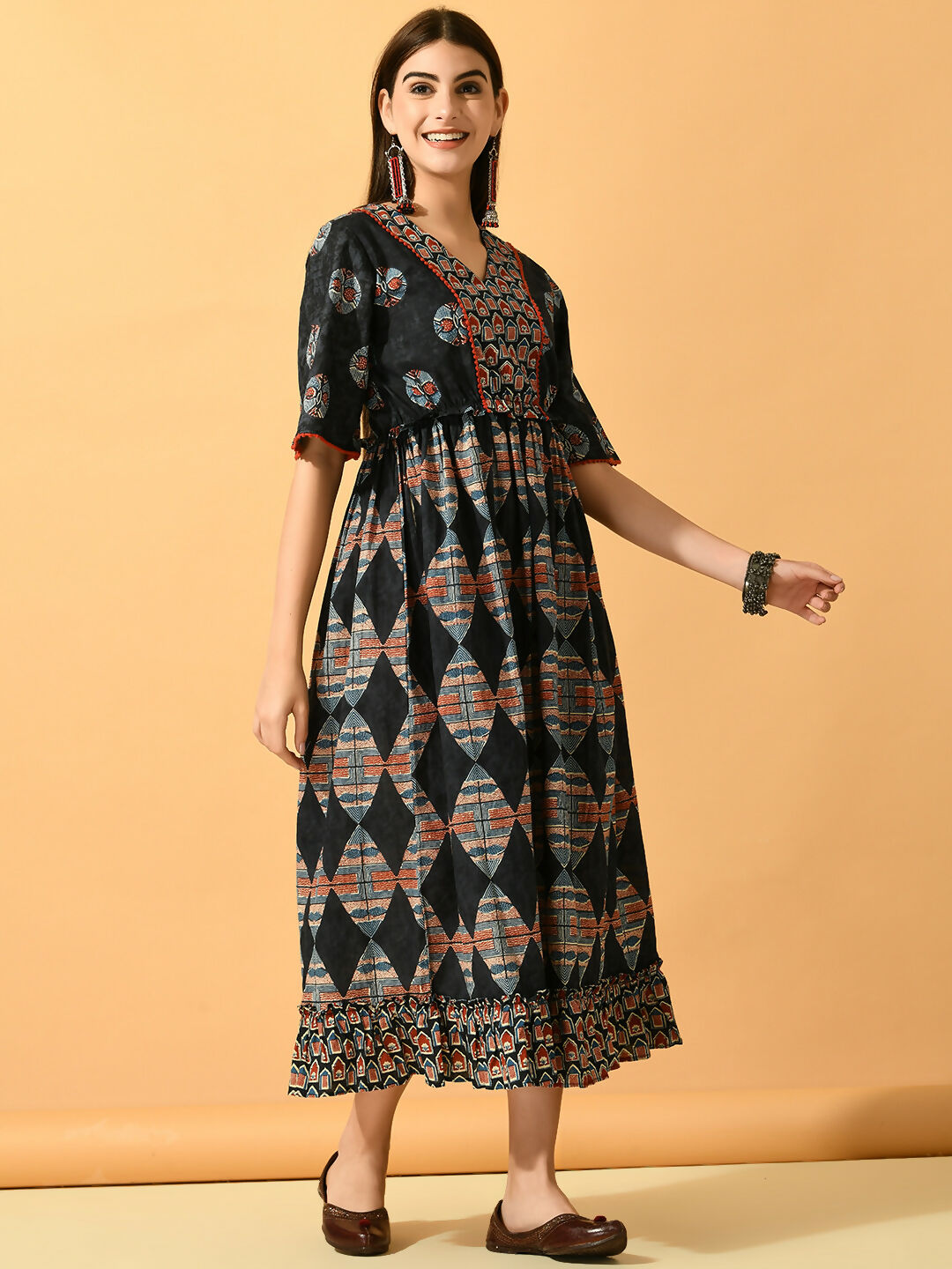 Myshka Women's Multi Fit and Flare Party Dress