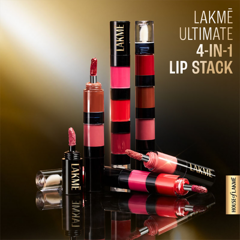Lakme Ultimate Glam 4 In 1 Lip Stack - Evening Glam
