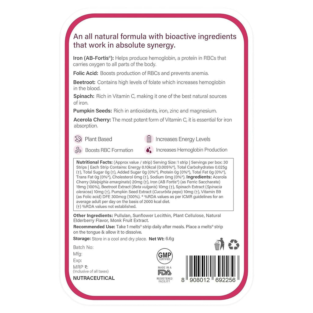 Wellbeing Nutrition Melts Restful Sleep & Melts Vital Iron Oral Strips Combo
