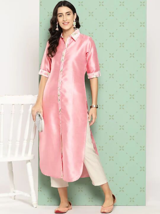 Ahalyaa Women's Traditional wear Kurta - Pink